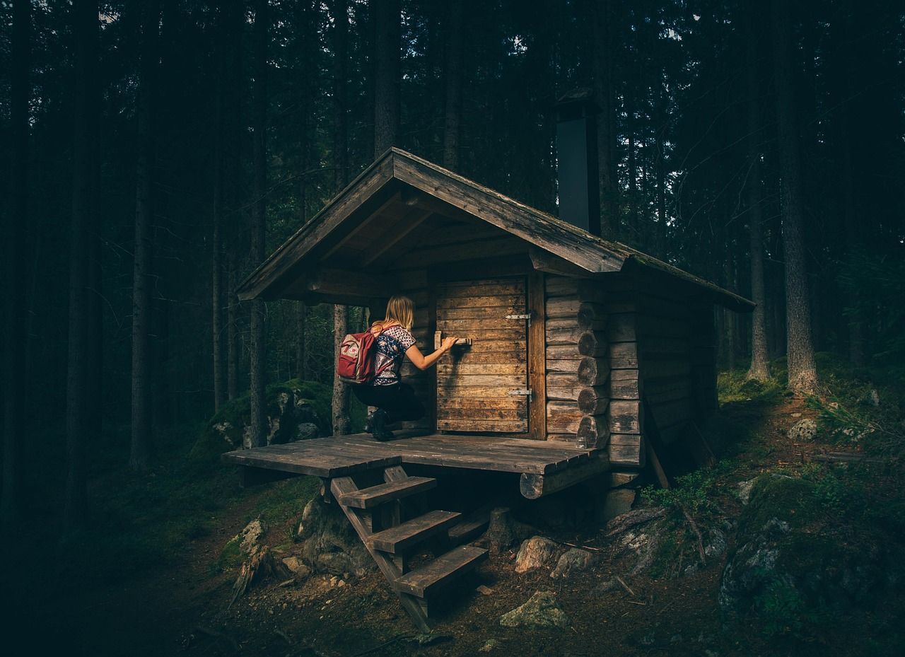 Holzhütte im Wald
